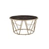 33" Cicatrix Coffee Table Faux Black Marble Glass/Champagne Finish - Acme Furniture: Modern Living Room Accent, Criss Cross Base - image 2 of 4