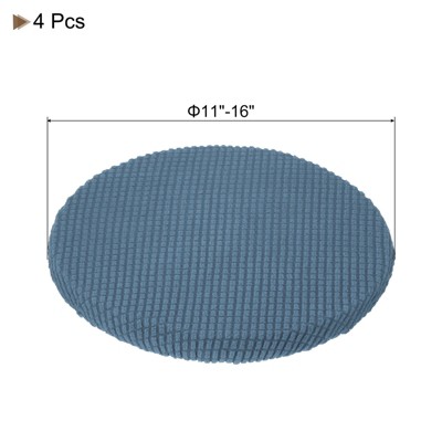 Unique Bargains Non-slip Round Bar Stool Seat Cushions Slipcovers 11"-16" 4 Pcs Blue