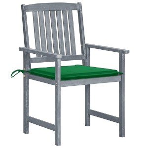 vidaXL Patio Chair Set of 6 Gray Solid Acacia wood, Polyester Standard - 1 of 4