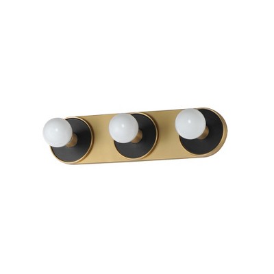 Maxim Lighting Hollywood 3 - Light Vanity in  Black/Natural Aged Brass