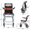 Portable Folding Wheelchair, Travel Wheelchair with Handbrake, Ultra-Light Wheelchair for The Elderly and Children - 2 of 4