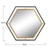 Storied Home Hexagon 2-Tone Metal Framed Wall Mirror, Black and Gold - 2 of 4