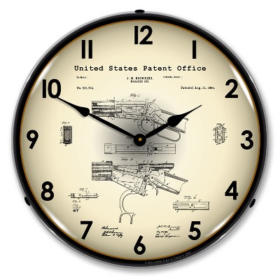 Collectable Sign & Clock | Winchester Lever Action Rifle 1894 Patent LED Wall Clock Retro/Vintage, Lighted