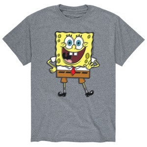 Men's - SpongeBob SquarePants - Greetings Blurred Spongebob Short Sleeve Graphic T-Shirt - 1 of 4