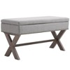 HOMCOM 35.75" Rectangle Fabric Shoe Bench Storage Ottoman with Soft Sponge Cushion, for Living Room, Entryway, or Bedroom, Gray - 4 of 4