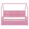 Wooden Platform House Bed with Trundle and Shelf-ModernLuxe - 4 of 4