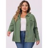Agnes Orinda Women's Plus Size Button Front Chest Pockets Washed Casual Jean Jackets - 2 of 4
