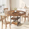 Round Dining Table for 4-6, Wooden Round Kitchen Table,3-Layer Modern Dinner Table with Storage Shelves, for Dining Room, Living Room(Table Only) - 3 of 4