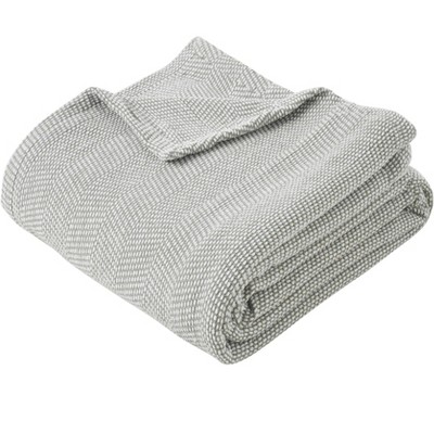 Chenille Herringbone Soft Textured Medium Weight Cotton Blanket by Blue Nile Mills