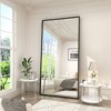 Apmir H Rectangular High-Strength Tempered Glass and Aluminum Alloy Framed French Cleat Mounted Wall Decor Bathroom Vanity Mirror in Matte Black - 4 of 4