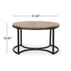 Coffee Table Set Of 3 With Metal Frame, Round Coffee Table & 2pcs Round End Table For Small Space Living Room Apartment - 4 of 4