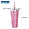 Unique Bargains Acrylic Double Wall with Lid and Straw Transparent Sequins Tumbler - 2 of 4