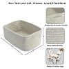 Aoibox Small Woven Storage Baskets 12x8x5 Inches Decorative Cotton Rope Bins for Organizing Shelves Closets Toys 3 Pack Grey - 2 of 4