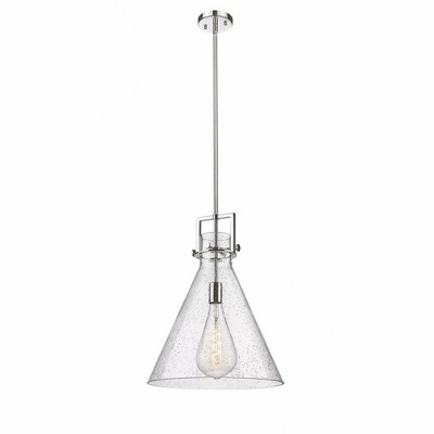 Newton Cone - 1 Light Stem Hung Pendant In Industrial Style-20.38 Inches Tall and 16 Inches Wide