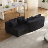 Symmetrical Corduroy Semi-Circular Sectional Sofa with 4 Pillows - Modular Design for Bedroom, Living Room, Office - 4 of 4