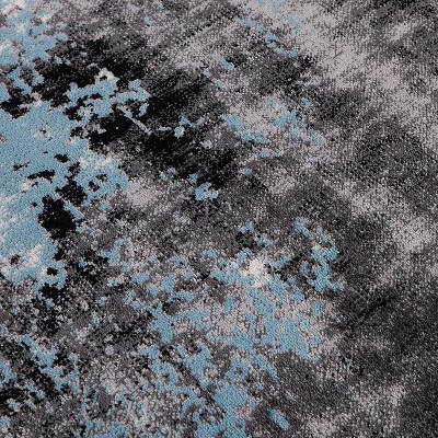 Blue and Gray Abstract 8' x 10' Synthetic Area Rug