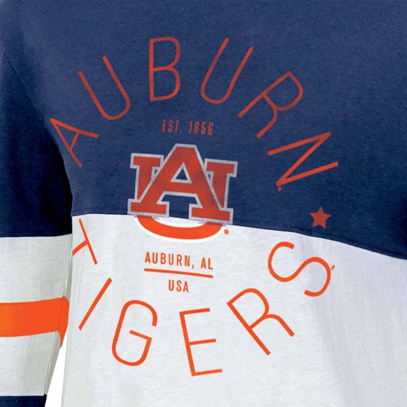 NCAA Auburn Tigers Women&#39;s Long Sleeve Color Block T-Shirt, 3 of 4