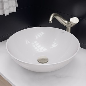 ALFI EAGO BA351  18Inch ROUND CERAMIC ABOVE MOUNT BATHROOM BASIN VESSEL SINK - 1 of 4