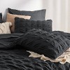Bedsure | 7 Pcs Bedding Set in Textured White Plaid Seersucker - 4 of 4