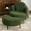 Single Sofa Accent Chair with Ottoman,Lamb Velvet Upholstered Lounge Chair with Integrated Side Table for Living Room or Study-Koiai - 2 of 4