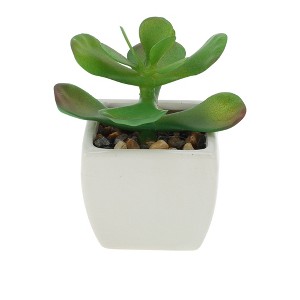 Unique Bargains Artificial Plants Ceramic Pot Plastic 2.01"x2.01"x2.95" 1 Pc - 1 of 4
