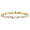 Black Bow Jewelry 14k Yellow & White Rhodium 4mm Diamond Cut Link Bracelet, 7 Inch - 3 of 4