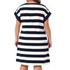 Agnes Orinda Women's Plus Size Striped Printed Short Sleeve Crewneck Midi Casual Tunic Dress - 4 of 4