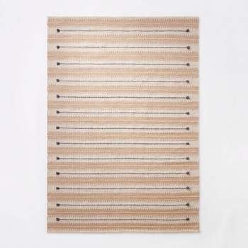 Striped/Clipped Yarn Rug Beige - Threshold™ designed with Studio McGee