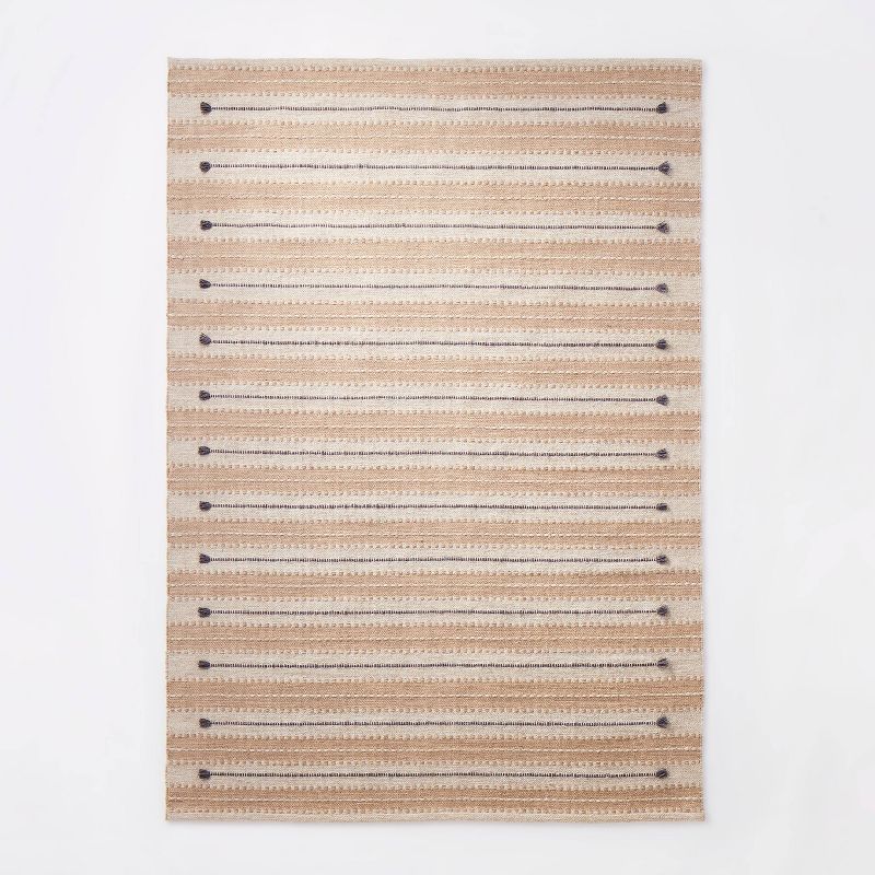 Striped/Clipped Yarn Rug Beige - Threshold™ designed with Studio McGee, 1 of 5