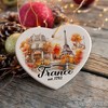 Majestic Vintage Fall Themed France Christmas Ornament, French Souvenir with Watercolor Eiffel Tower Painting| OrnamentallyYou - 4 of 4