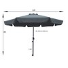 TiramisuBest 10 x 6.5ft Chocolate Rectangular Patio Umbrella: Crank & Push - Button Tilt for Garden, Pool, Market - 4 of 4