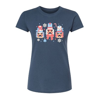 Women's - Instant Message - Winter Nutcracker Heads Fitted Graphic T-Shirt