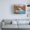 Canvas Wall Art - John Zaccheo 'Life by the Covered Bridge' Wall Art for Living Room, Bedroom, or Office Décor by Trademark Fine Art - 19 x 19 Inches - 3 of 4