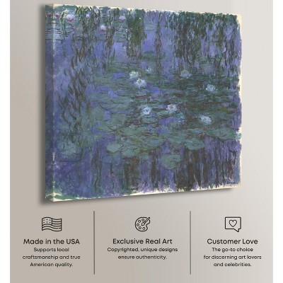 Blue Water Lilies Canvas Print Wall Art, 16" x 16"