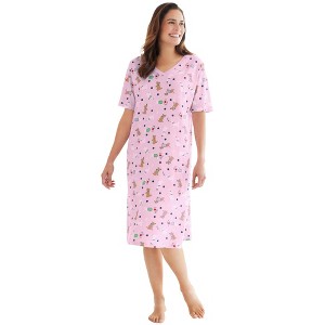 Dreams & Co. Plus Size Print Sleepshirt - 1 of 4