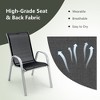 Tangkula 4PCS Patio Stacking Dining Chairs w/ Curved Armrests & Breathable Seat Fabric - 4 of 4