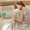 Bedsure White Throw Fleece Blanket for Couch, Super Soft Cute Small Throws for Girls, 50x60 inches, Wider Striped Design - 2 of 4