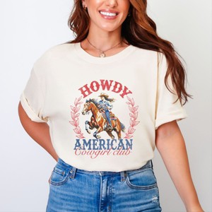 Simply Sage Market Howdy American Cowgirl Club Garment Dyed Tee - 1 of 4
