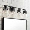 Possini Euro Design Indira Modern Wall Light Black Hardwire 33 3/4" 4-Light Fixture Clear Glass for Bedroom Bathroom Vanity Reading Living Room House - 2 of 4
