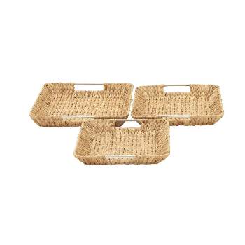 Set of 3 Contemporary Seagrass Basket Trays - Olivia & May