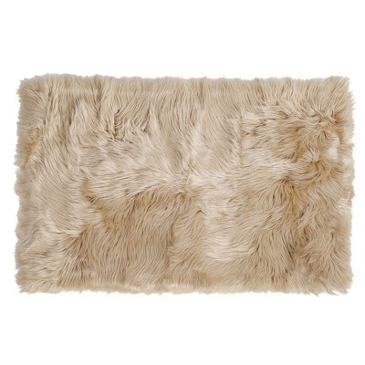 1 PC Artificial Animal Wool 24x24 Faux Sheepskin Plush for Home Floor Mats Light Pink - Piccocasa