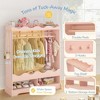 Arceso Double Rods Kids Dress Up Storage with Full-Length Mirror, Kids Wardrobe Closet with 3 Hooks, Open Hanging Toddler Dress Up Rack - 4 of 4