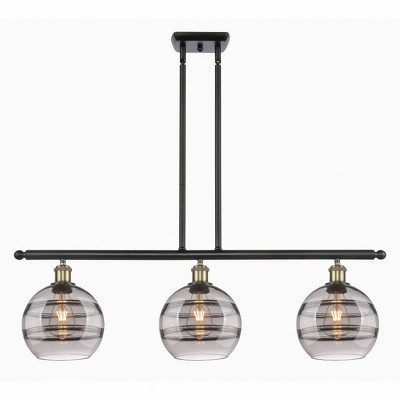 Rochester - 3 Light Stem Hung Island In Industrial Style-10.38 Inches Tall and 36 Inches Wide