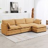 Hyleory 112 in. W 4-Piece Modern Corduroy Fabric Sectional Sofa Couch with Ottoman - 2 of 4