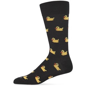 Memoi Men's "Rubber Duck" Rayon from Bamboo Blend Novelty Crew Socks - 1 of 4