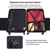 3 Piece Luggage Sets PC+ABS Lightweight Suitcase with Two Hooks, Spinner Wheels, (20/24/28) Gray - 3 of 4