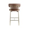Meridian Furniture,Lupita Brown Vegan Leather Counter Stool, Set of 2 - 4 of 4