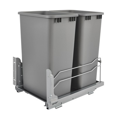 Rev-A-Shelf 53WC Double Pull-Out Under Mount Kitchen Waste Container Trash Cans with Soft-Close Slides