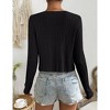 Clearlove Cropped Cardigan For Women Casual Tie Up Top V Neck Knitted Open Front Shrug Sweater - 4 of 4