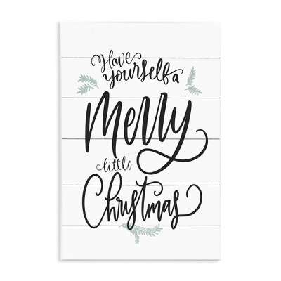 Stupell Industries Merry Little Christmas Planked Phrase, 13" x 19"
